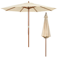 Tangkula 10FT Patio Umbrella, Outdoor Table Market Umbrella w/8 Wooden Ribs