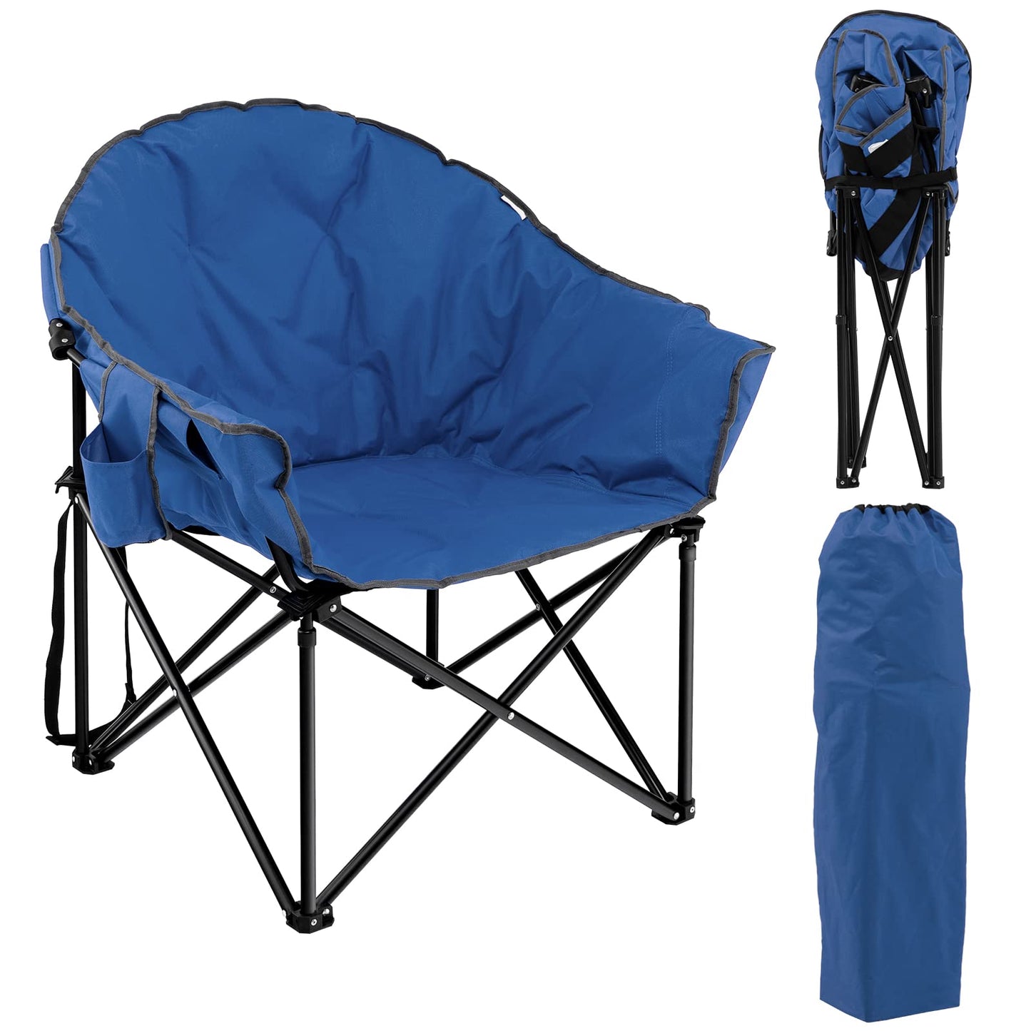 Tangkula Oversized Camping Chair with Cup Holder
