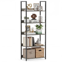 Tangkula 61”H Open Bookcase with Metal Frame