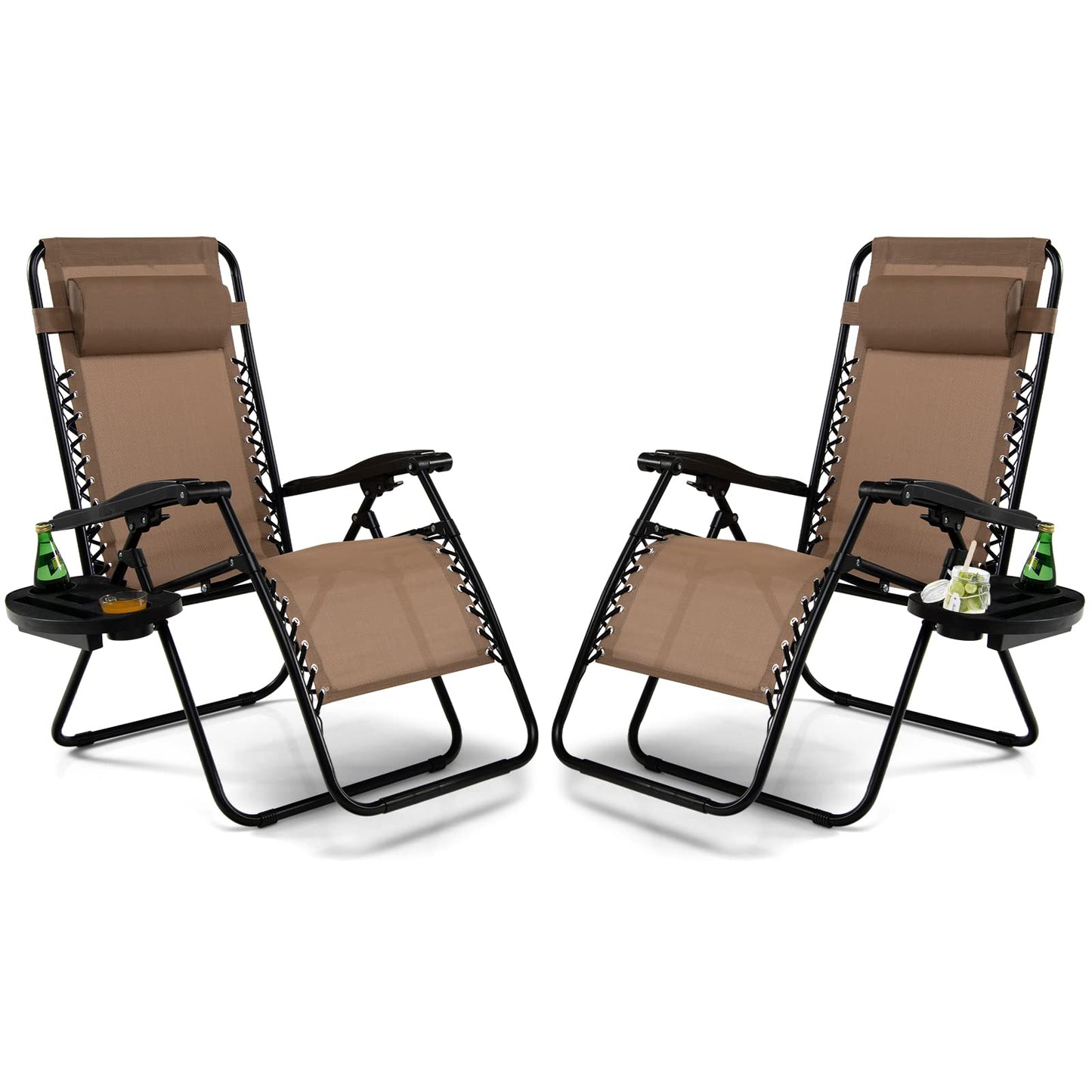 Tangkula Zero Gravity Chair, Folding Patio Lounge Chair Adjustable Outdoor Recliner