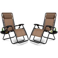 Tangkula Zero Gravity Chair, Folding Patio Lounge Chair Adjustable Outdoor Recliner