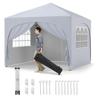 Tangkula 10x10Ft Pop up Canopy with 4 Sidewalls