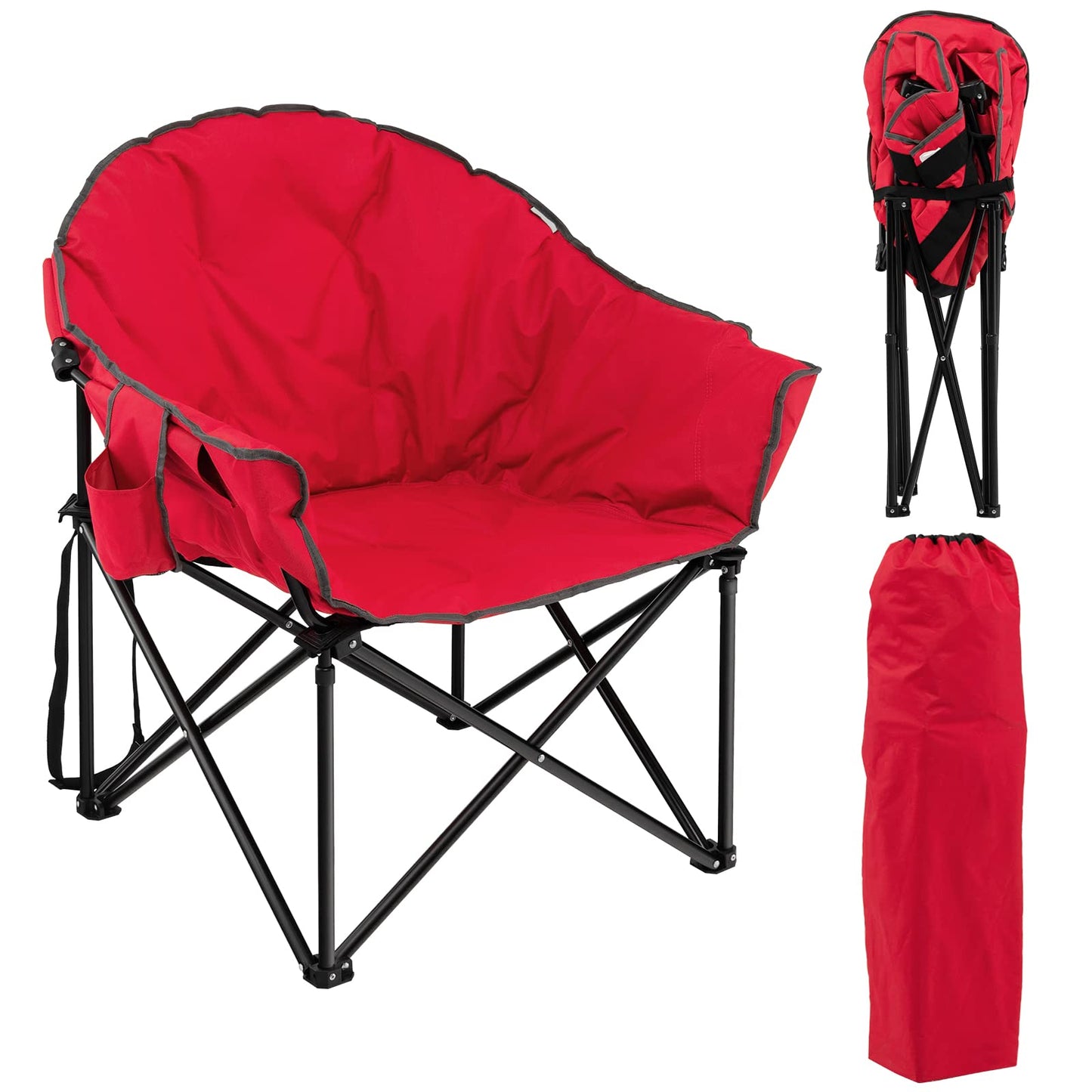 Tangkula Oversized Camping Chair with Cup Holder