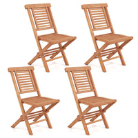Tangkula Teak Wood Folding Patio Chairs Set of 2/4(25" x 19" x 35.5")