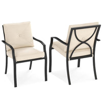 Tangkula Metal Outdoor Dining Chair Set of 2