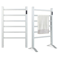 Tangkula Freestanding and Wall-mounted 6 Bars Towel Warmer with Timer and LED Display