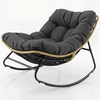 Tangkula Oversized Egg-Shaped Papasan Rocking Chair