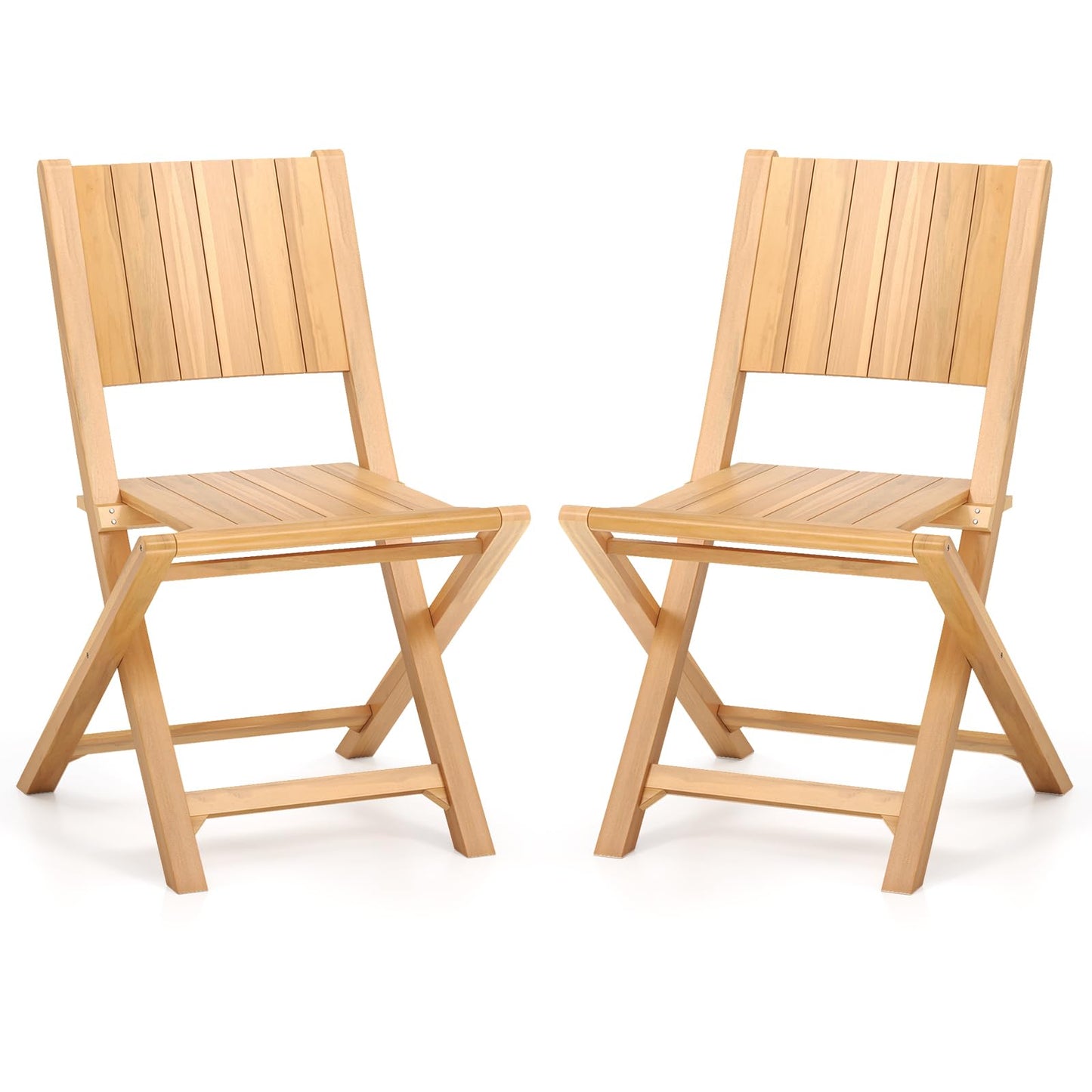 Tangkula 2/4 Pieces Folding Patio Chairs（slat back）