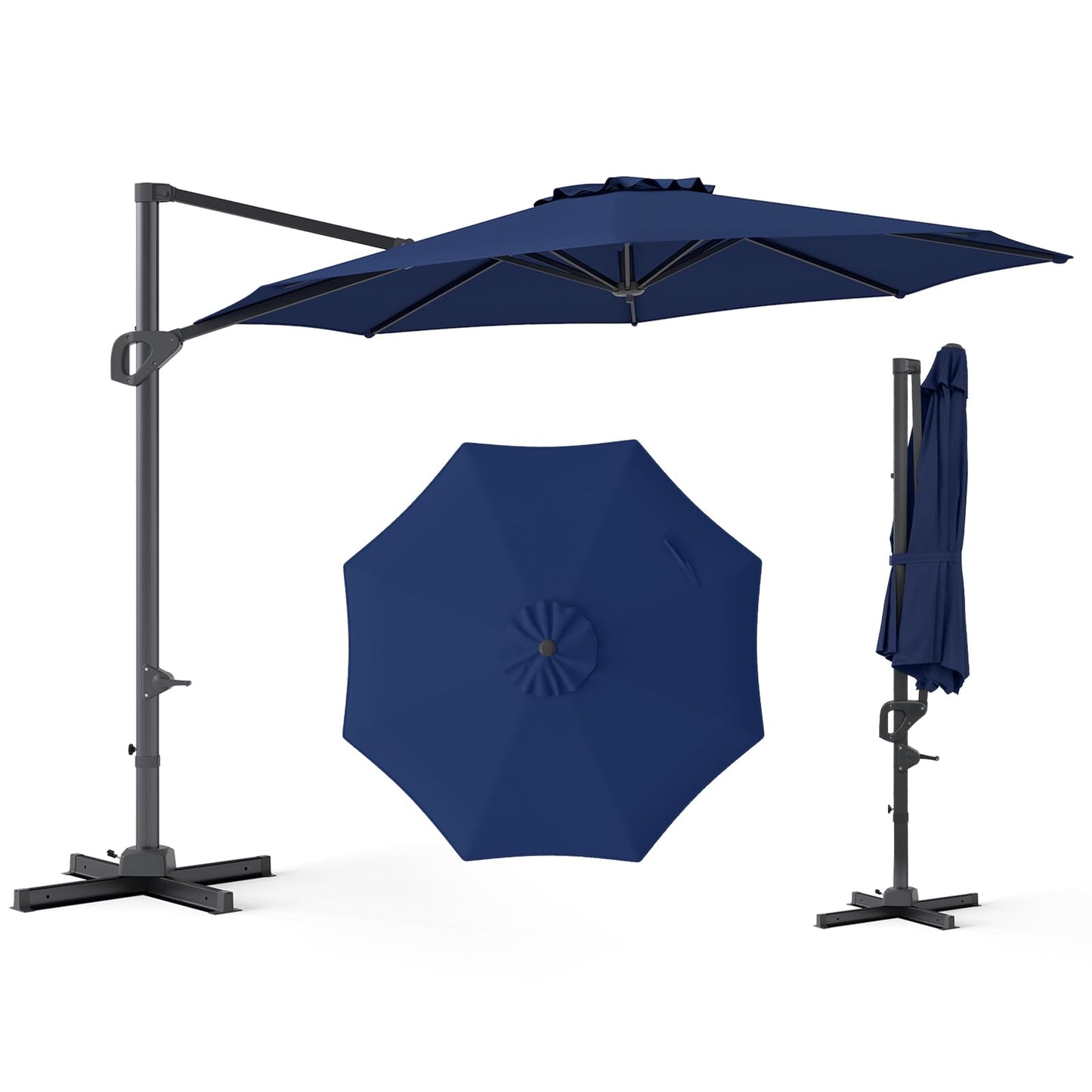 Tangkula 10ft Patio Umbrella Offset Cantilever Outdoor Umbrella(10 x 10 x 8.3 ft)