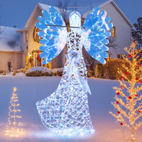 Tangkula Ange iridescent lumineux de Noël de 1,6 m