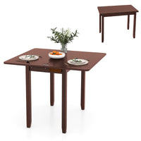 Tangkula 40" Foldable Dining Table w/Solid Rubber Wood Legs