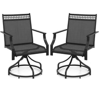 Tangkula Outdoor Swivel Dining Chairs Set of 2/4, Patio Chairs with Quick-Drying Fabric and Metal Frame