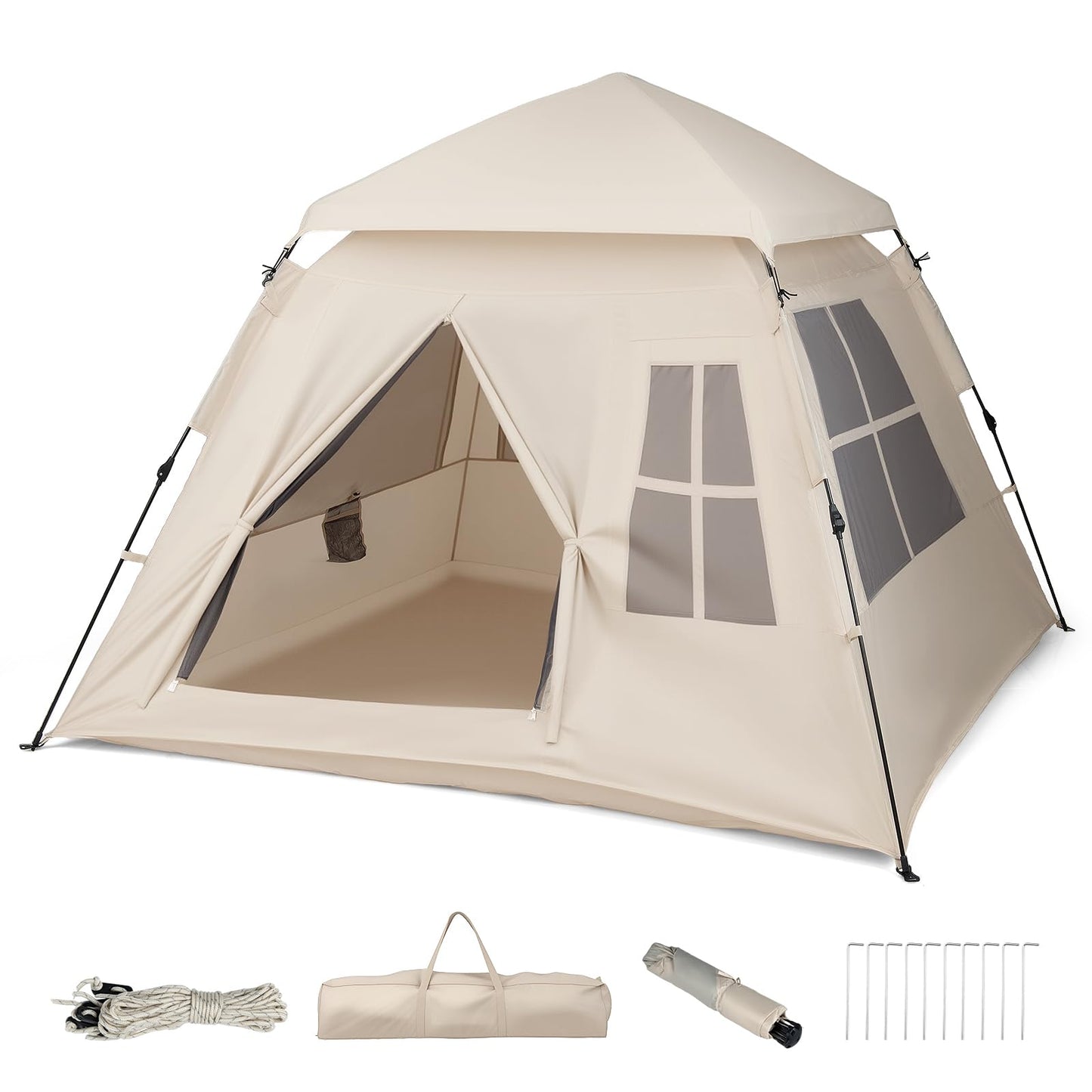 Tangkula 4 Person Camping Tent with Removable Rainfly