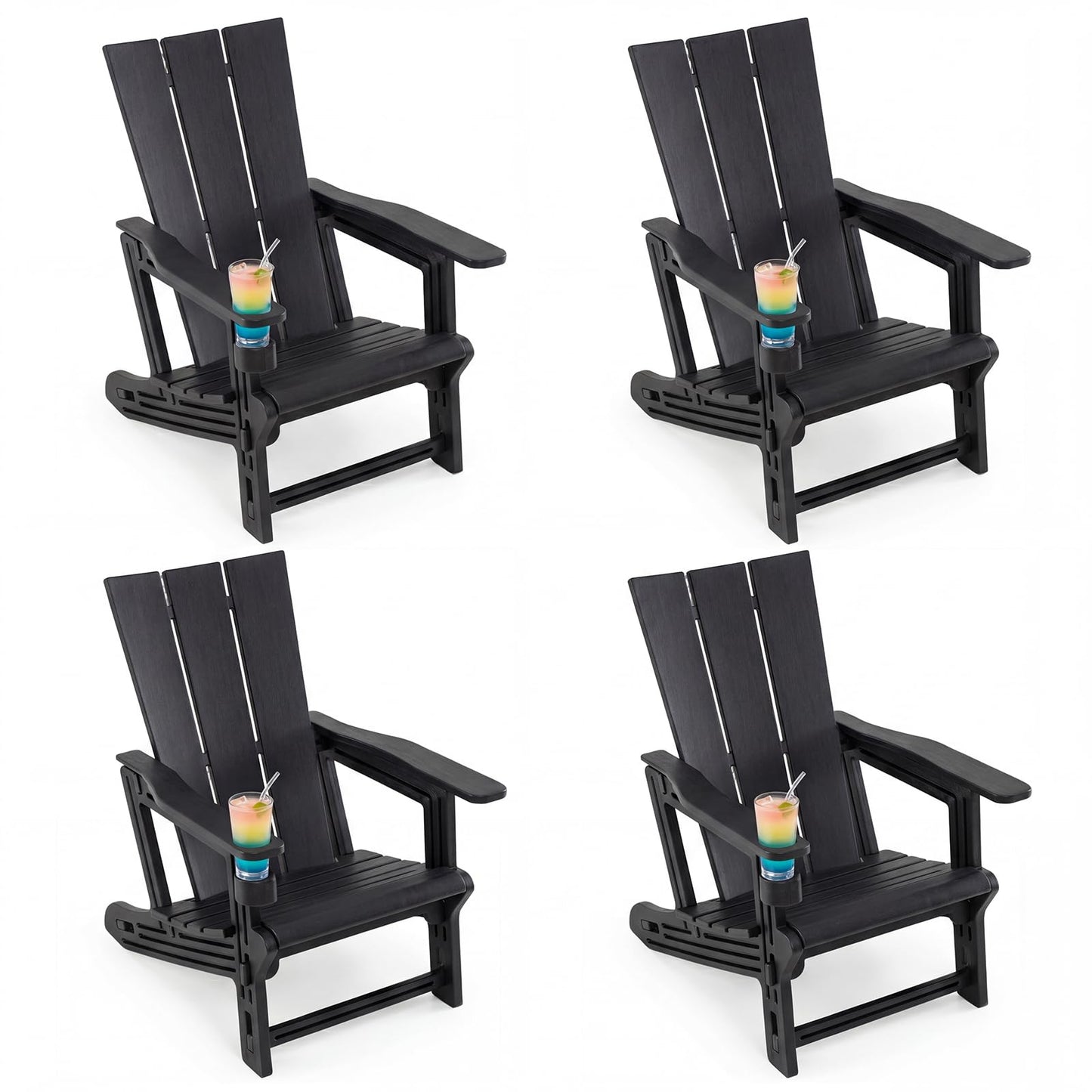 Tangkula Adirondack Chairs with Cup Holder for Garden