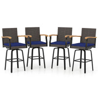 Tangkula Outdoor 360° Swivel Bar Stool for Backyard