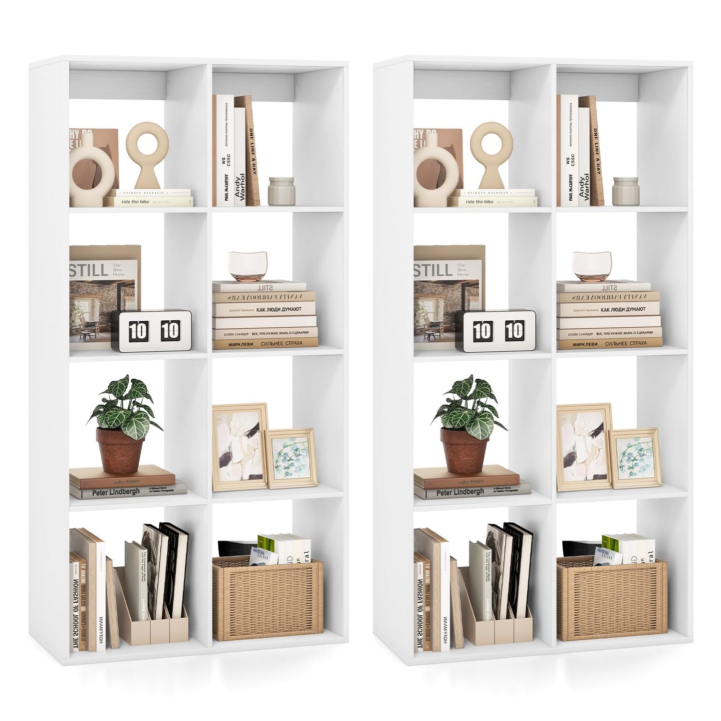 Tangkula Cube Bookcase Freestanding Cube Storage Organizer with Anti Toppling Kits