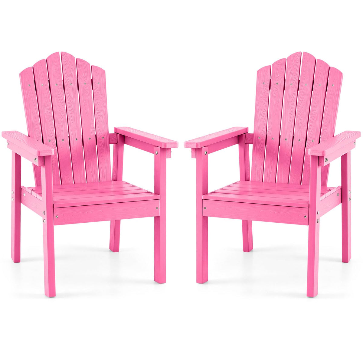 Chaise Adirondack d'extérieur Tangkula avec dossier haut et accoudoirs larges pour terrasse ou piscine