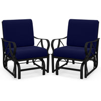 Tangkula Outdoor Patio Glider, Metal Framed Gliding Chair with Cushion