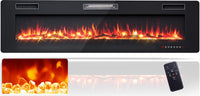 Tangkula 30 Inches Recessed Electric Fireplace, in-Wall & Wall Mounted Electric Heater