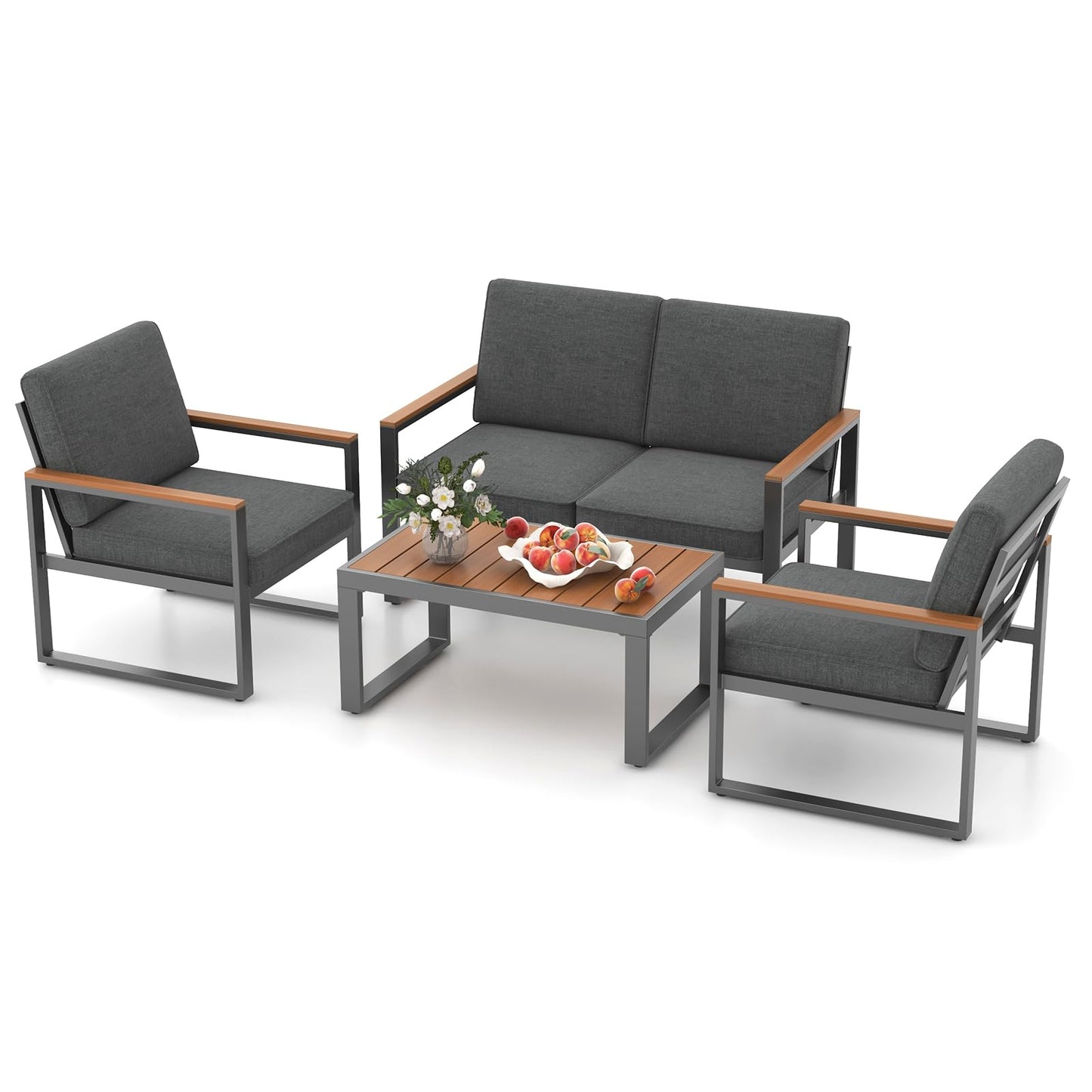 Tangkula 8 Piece Patio Aluminum Furniture Set