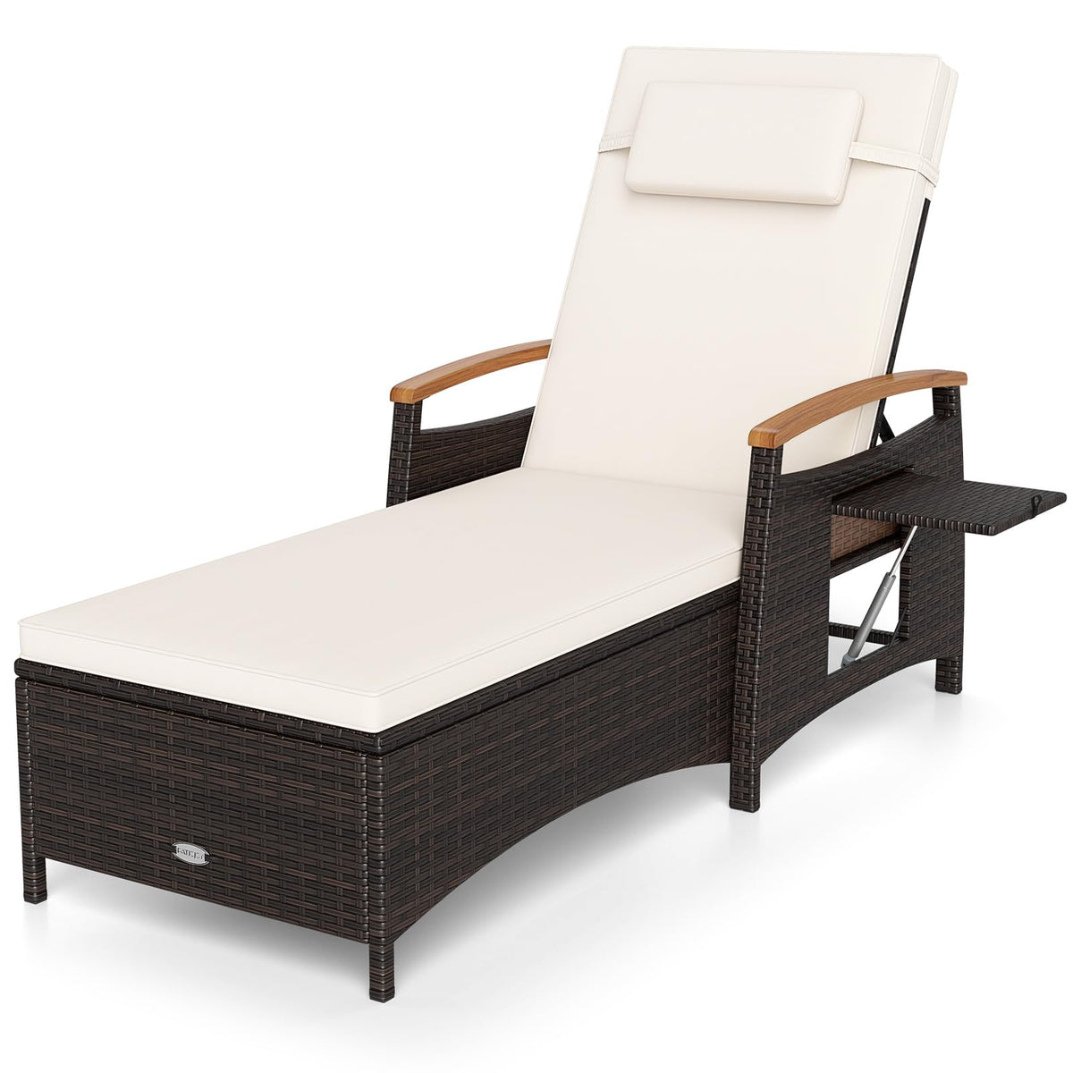 Tangkula Patio Chaise Lounge with 7-Level Adjustable Backrest