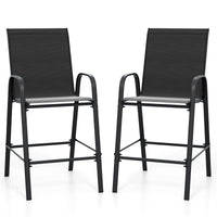 Tangkula Outdoor Bar Stools Set of 2/4 with High Back for Backyard Deck Pool
