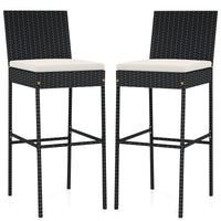 Tangkula Outdoor Bar Height Chair w/Soft Seat Cushion & Cozy Footrest