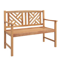 Tangkula Patio Acacia Wood Bench, 2-Person Outdoor Loveseat Chair