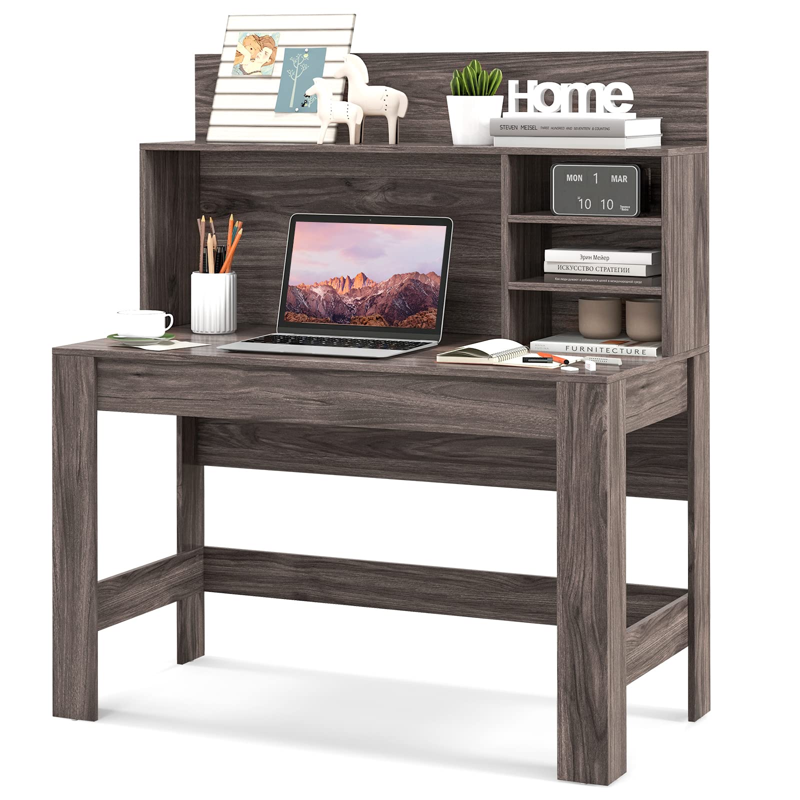 Computer Desk with Hutch - Tangkula