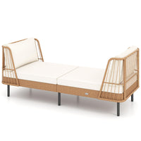 Tangkula Patio Wicker Daybed with Seat & Back Cushions