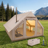 Tente de camping gonflable Tangkula avec sortie de cheminée et pompe à main