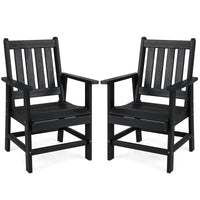 Tangkula HDPE Patio Dining Chairs Set of 2/4 with Wide Armrests