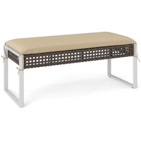 Repose-pieds d'extérieur Tangkulka avec coussin moelleux et cadre en métal