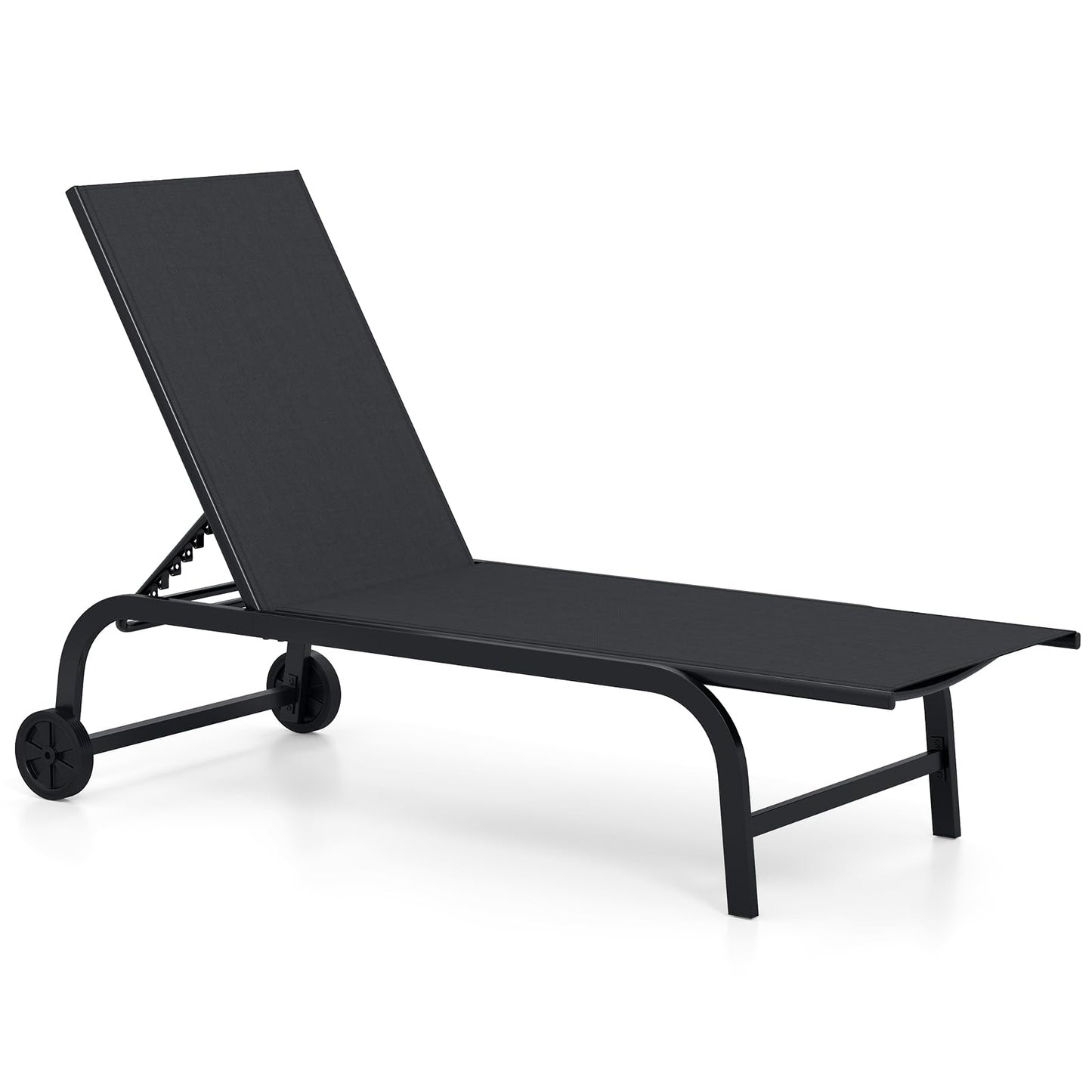 Tangkula Lounge Chair Outdoor with Wheels
