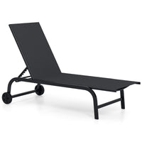 Tangkula Lounge Chair Outdoor with Wheels