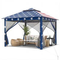 Tangkula 11x11 Ft Pop up Gazebo, 2-Tier Patio Gazebo with Netting, Carry Bag
