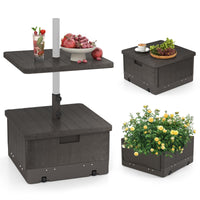 Tangkula 3-in-1 Patio Umbrella Base 175 LBS Moveable Umbrella Stand