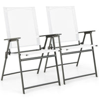 Tangkula Set of 2/4 Patio Folding Chairs, High Back Dining Chairs with Weather-Resistant Fabric