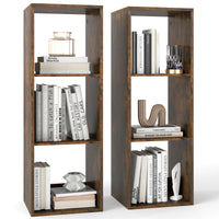 Bibliothèque Tangkula à 3 cubes, étagère à 4 niveaux avec compartiments ouverts