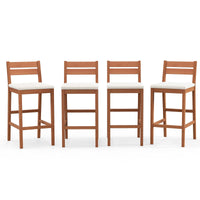 Tangkula Patio Eucalyptus Wood Bar Stools Set of 2/4