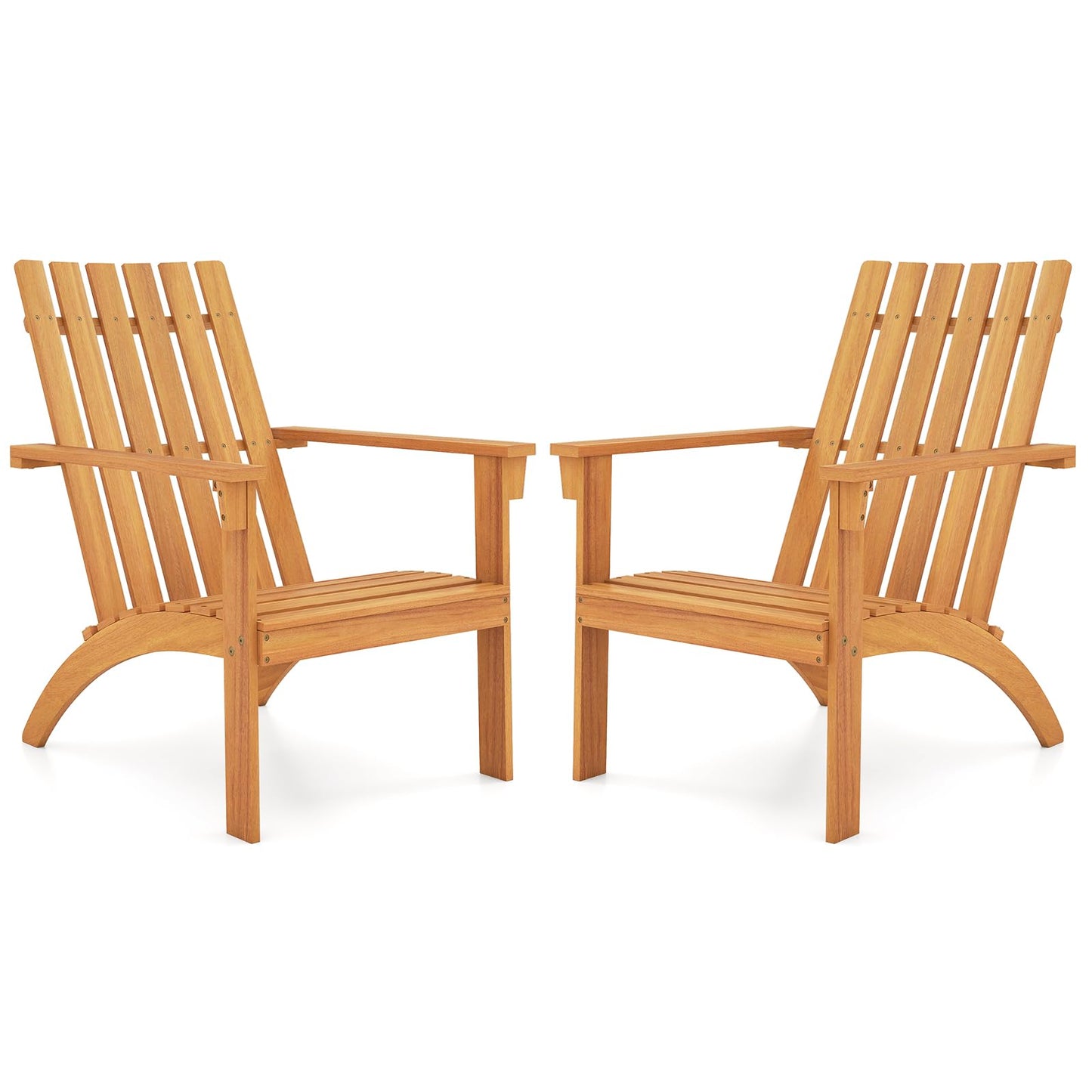 Tangkula Outdoor Adirondack Chair Solid Acacia Wood Fire Pit Chair (1/2/4)