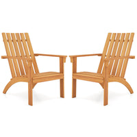 Tangkula Outdoor Adirondack Chair Solid Acacia Wood Fire Pit Chair (1/2/4)