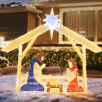 Tangkula 4.7 FT Christmas Lighted Nativity Scene Set