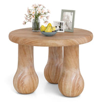 Table d'appoint ronde d'extérieur Tangkula avec plateau épaissi et pieds en colonne