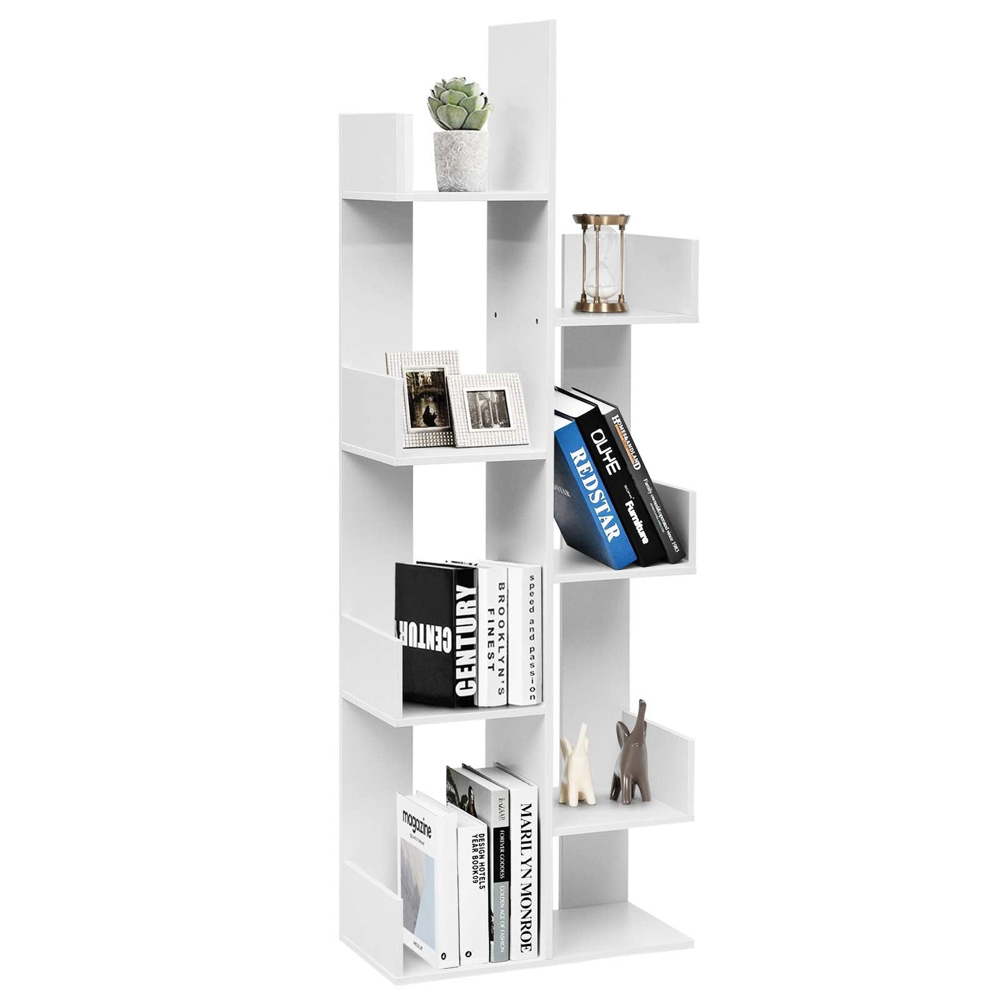 Tangkula 8 Shelf Bookshelf, Wood Bookcase with 8 Book Shelves