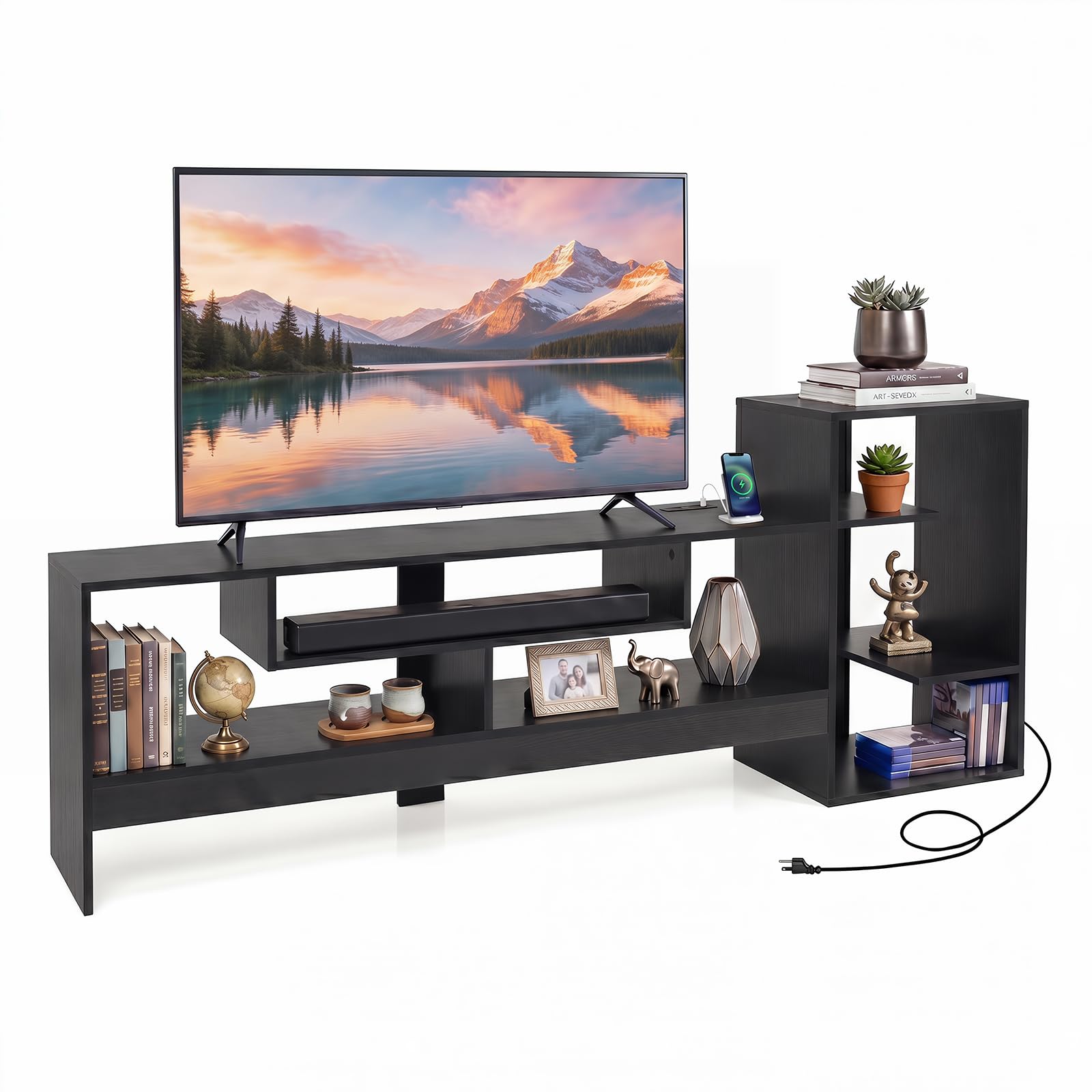 Tangkula Cube TV Stand for 55 Inch TV Entertainment Center
