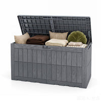 Tangkula 100/120/180 Gallon Waterproof Outdoor Storage Box with Lockable Lid