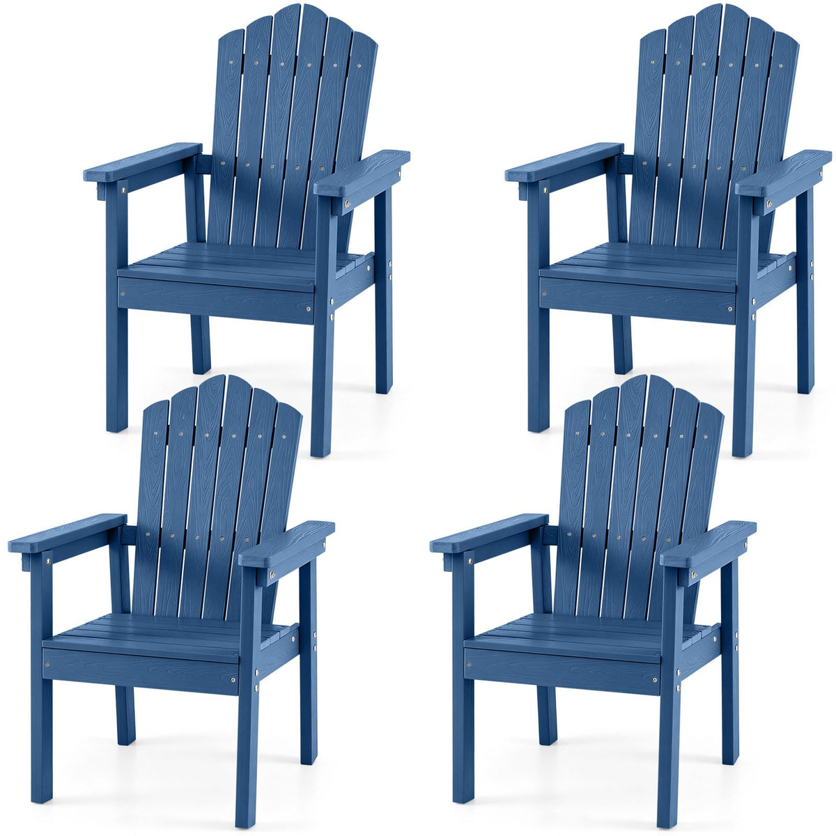 Chaise Adirondack d'extérieur Tangkula avec dossier haut et accoudoirs larges pour terrasse ou piscine