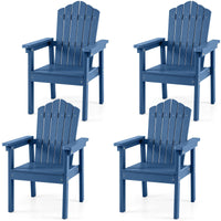 Chaise Adirondack d'extérieur Tangkula avec dossier haut et accoudoirs larges pour terrasse ou piscine
