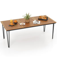 Tangkula 79 Inch Outdoor Dining Table, 8-Person Patio Table with 1.9 Inch Umbrella Hole